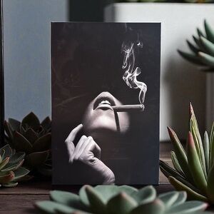 12”x18” Black and White Smoking Art Print